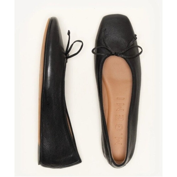 M.GEMI The Danza Leather Black Flats with Hidden Wedge, Size EU 35.5/US 5.5 - Picture 1 of 15
